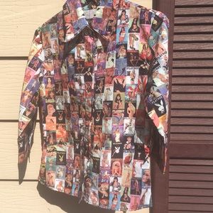 Women’s button down playboy cover magazine shirt.